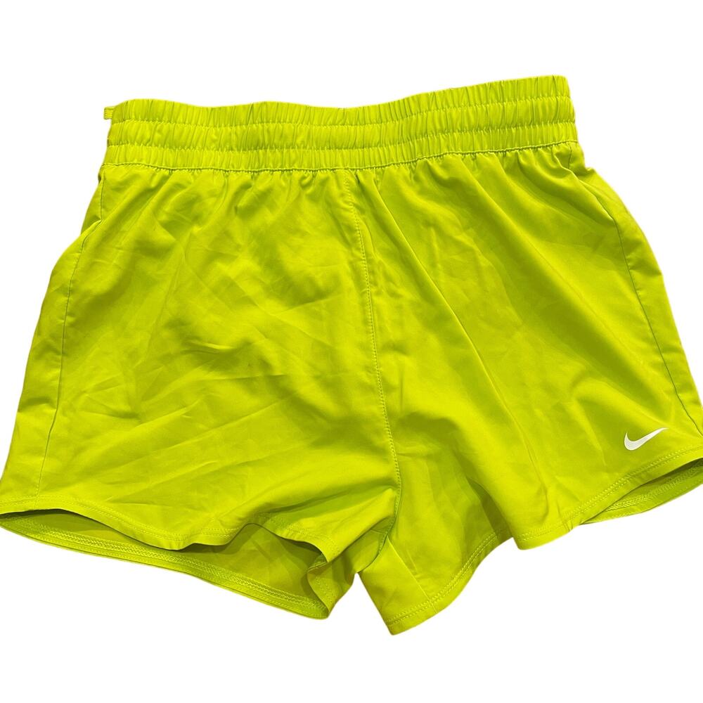 Nike One Girls' Shorts  Bright Cactus/White Large